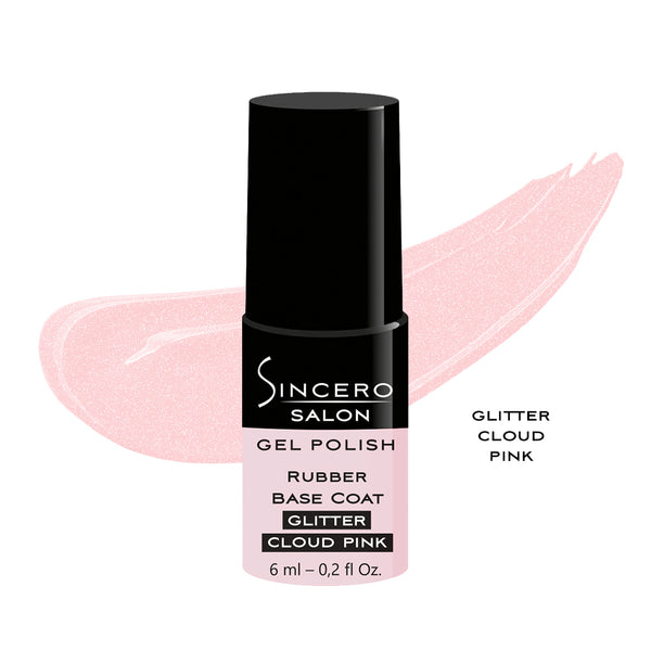 Rubber bazė "Sincero Salon", Glitter cloud pink, 6ml