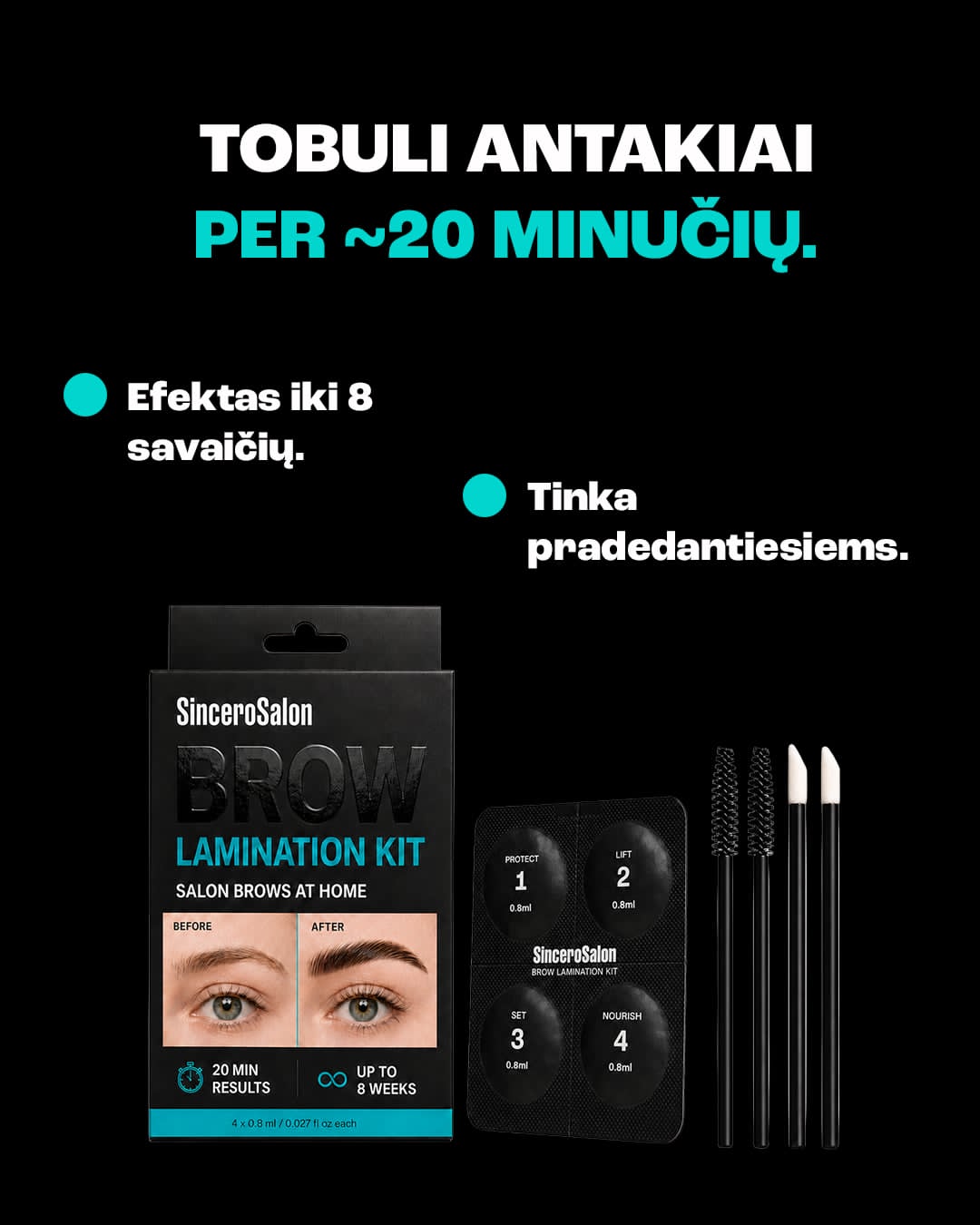 Antakių laminavimo rinkinys "Sincero Salon"