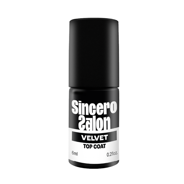 Matinis gelinio nagų lako viršutinis sluoksnis "Sincero Salon", Top Coat Velvet, 6 ml