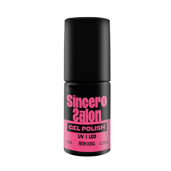 Gelinis nagų lakas "Sincero Salon", 6 ml, NEON CORAL, 4447