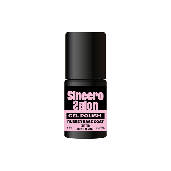 Rubber bazė "Sincero Salon", Glitter Crystal Pink, 6ml