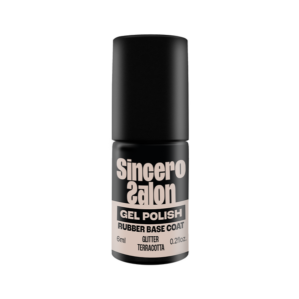 Rubber bazė "Sincero Salon", Glitter terracotta, 6ml