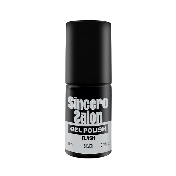 Gelinis nagų lakas "Sincero Salon", 6 ml, FLASH SILVER, 3746
