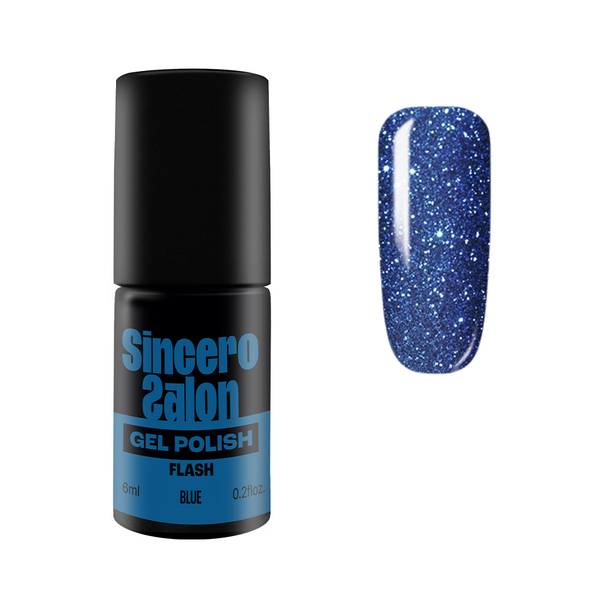 Gelinis nagų lakas "Sincero Salon", 6 ml, FLASH BLUE, 3753