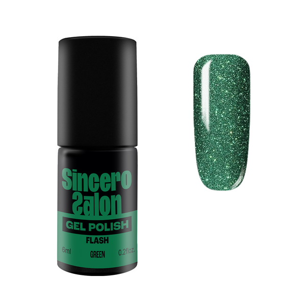 Gelinis nagų lakas "Sincero Salon", 6 ml, FLASH GREEN, 3784