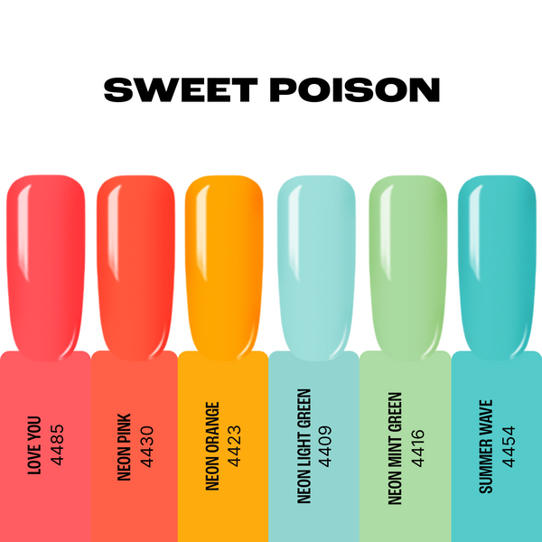 Gelinio nagų lako rinkinys "Sincero Salon" SWEET POISON, 6 vnt. x 6 ml