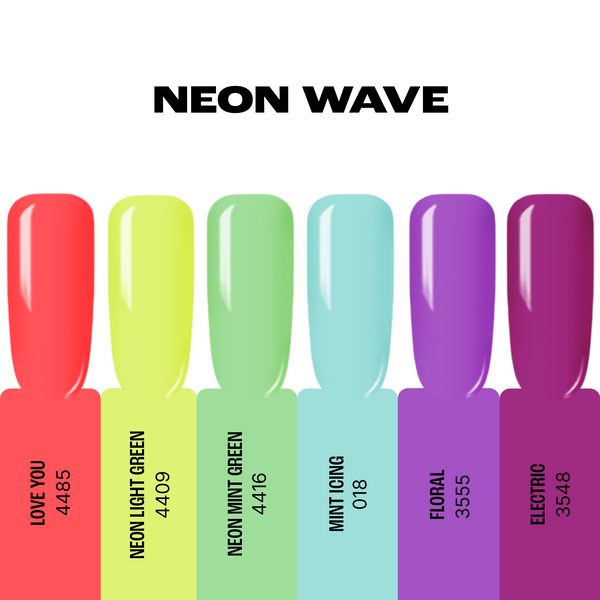Gelinio nagų lako rinkinys "Sincero Salon" NEON WAVE, 6 vnt. x 6 ml