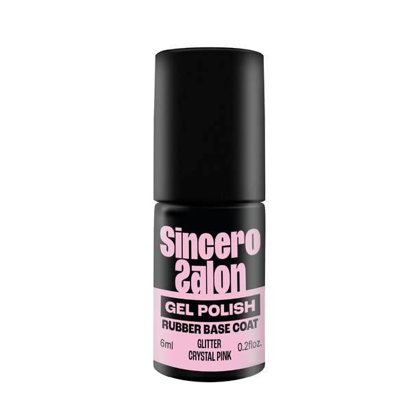 Rubber bazė "Sincero Salon", Glitter Crystal Pink, 6ml