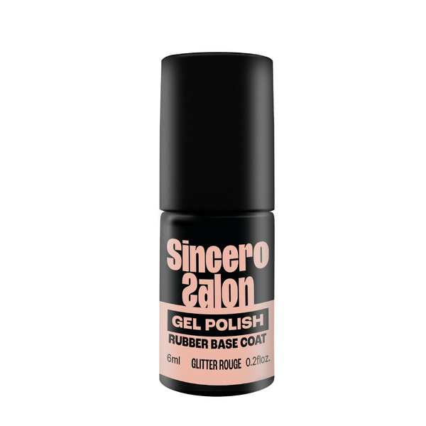 Rubber bazė "Sincero Salon", Glitter rouge, 6ml