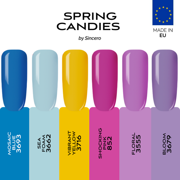 Gelinio nagų lako rinkinys "Sincero Salon" SPRING CANDIES, 6 vnt. x 6 ml