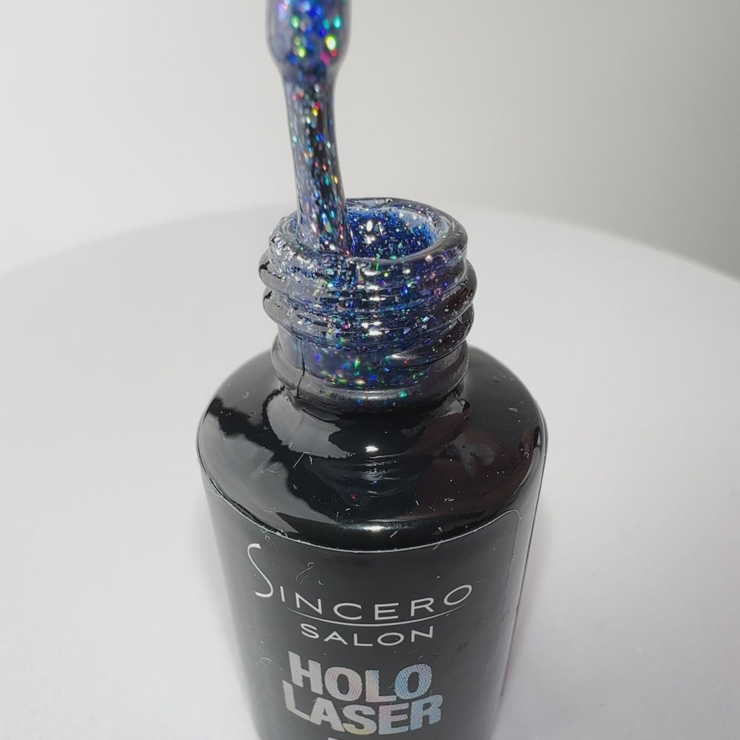 Gelinis nagų lakas „Sincero Salon“, HOLO Laser, blue, 6ml