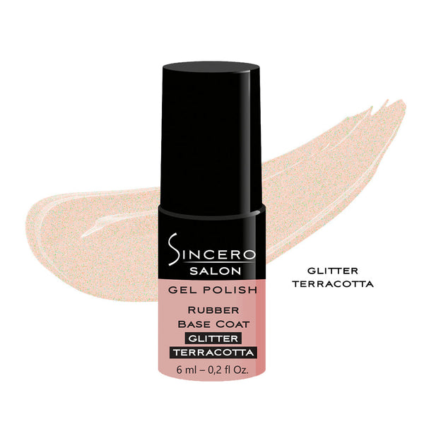 Rubber bazė "Sincero Salon", Glitter terracotta, 6ml***