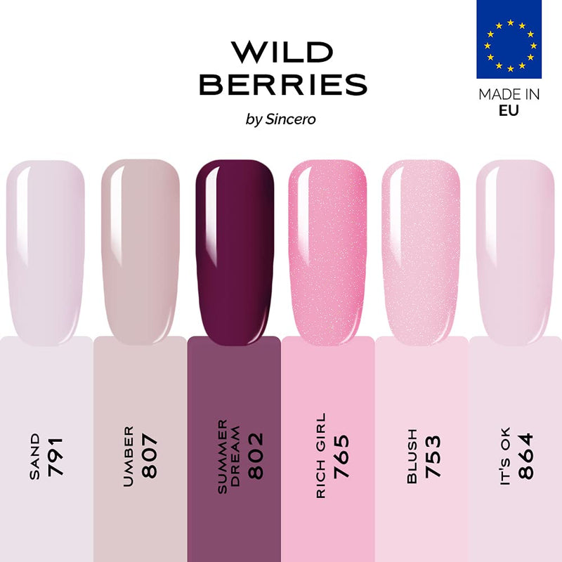 Gelinio nagų lako rinkinys "Sincero Salon" Wild Berries, 6 vnt. x 6 ml