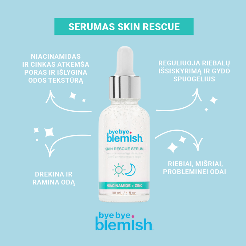 Veido serumas "Bye Bye Blemish" Skin Rescue, 30 ml