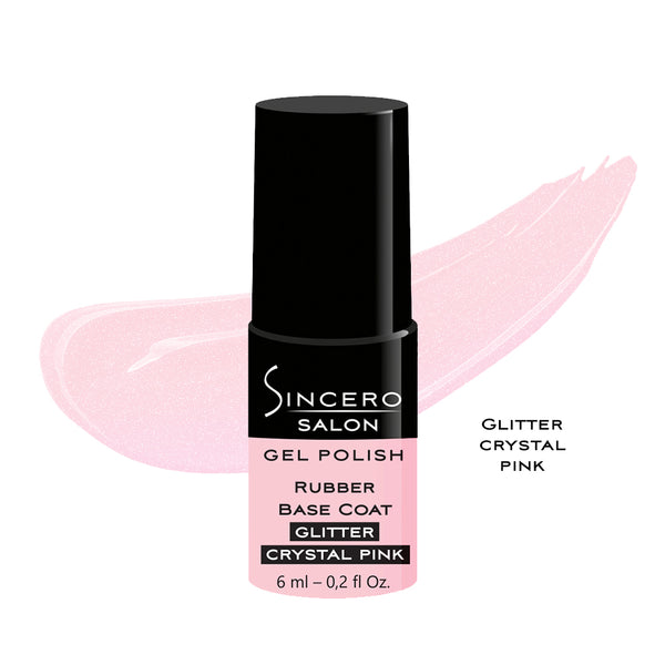 Rubber bazė "Sincero Salon", Glitter Crystal Pink, 6ml***